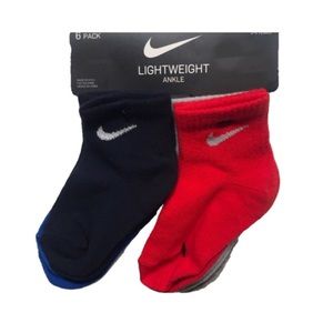 NIKE BABY ANKLE SOCKS 6 PACK 12-24 MONTHS